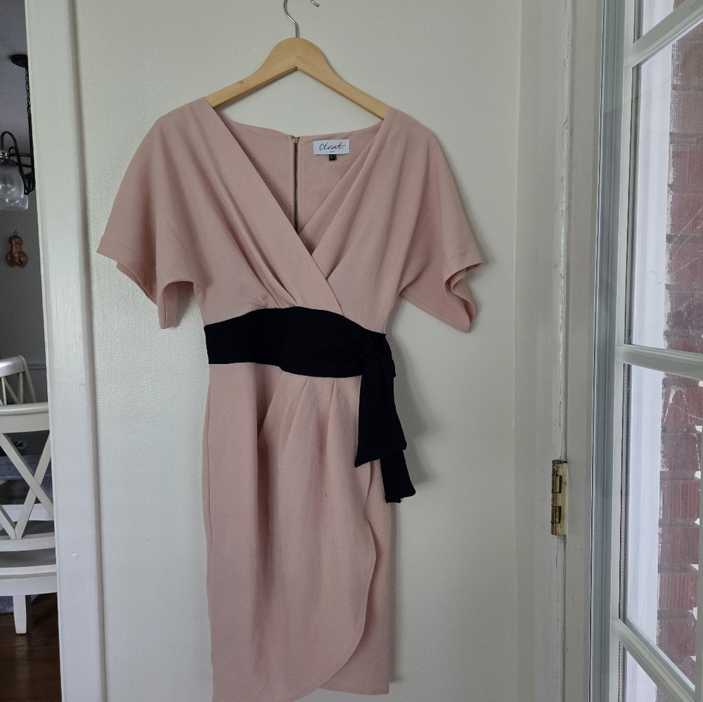 ASOS Closet London Light Pink Kimono Mini Dress Size 4